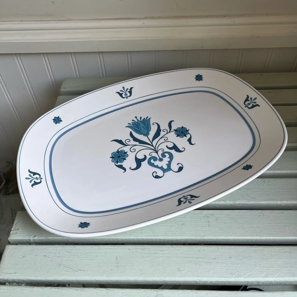 NORITAKE PROGRESSION BLUE HAVEN PLATTER SERVING TRAY Pattern# 9004